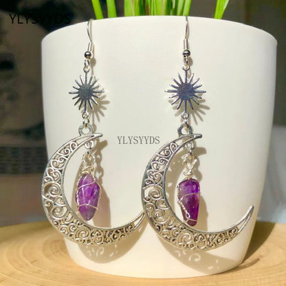 Crescent  Moon  Crystal Stone Earring