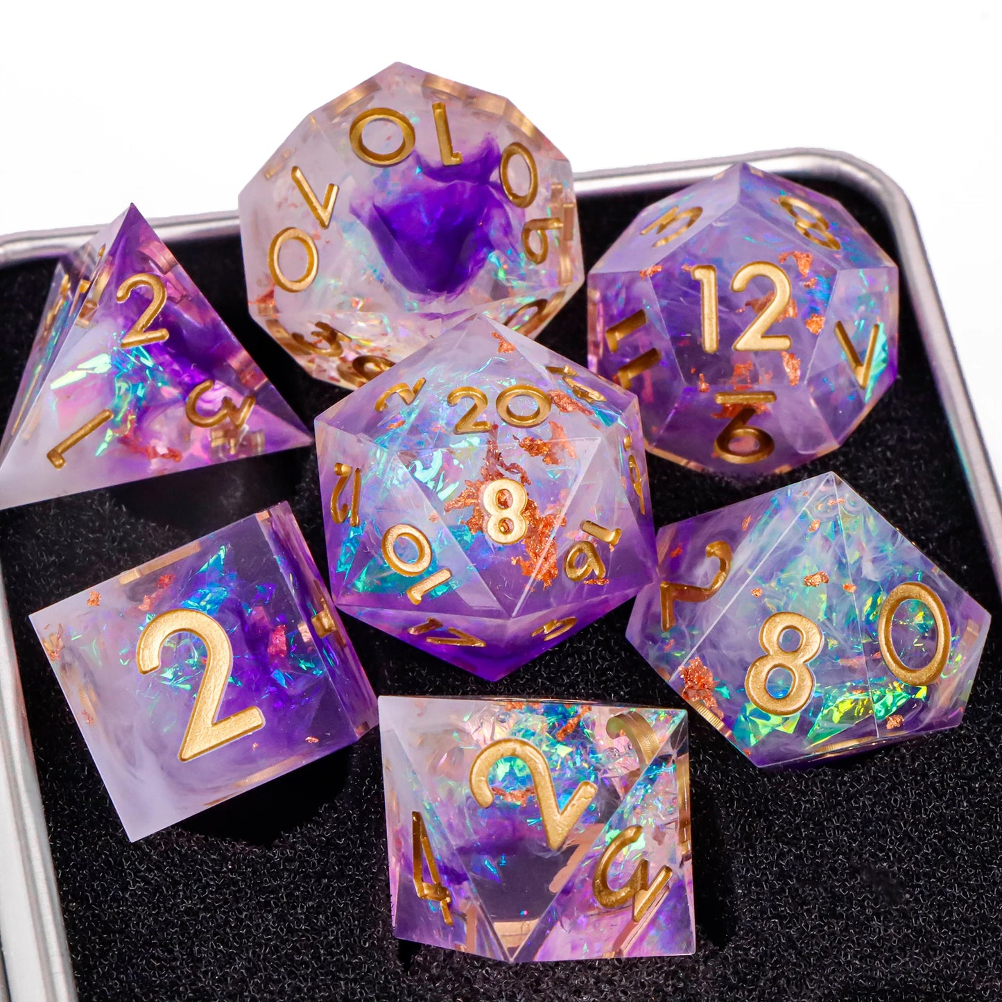 Dice 7pcs Handmade. Many varieties to choose from.