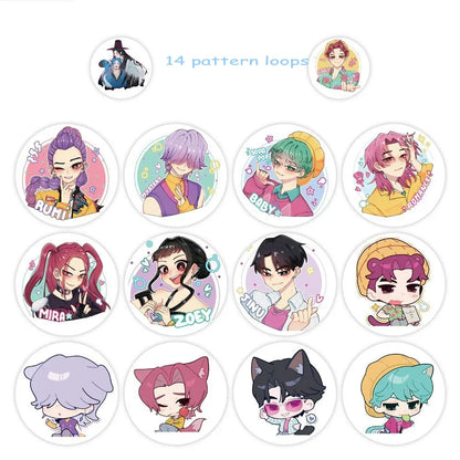 500Pcs/Roll Anime KPop Stickers