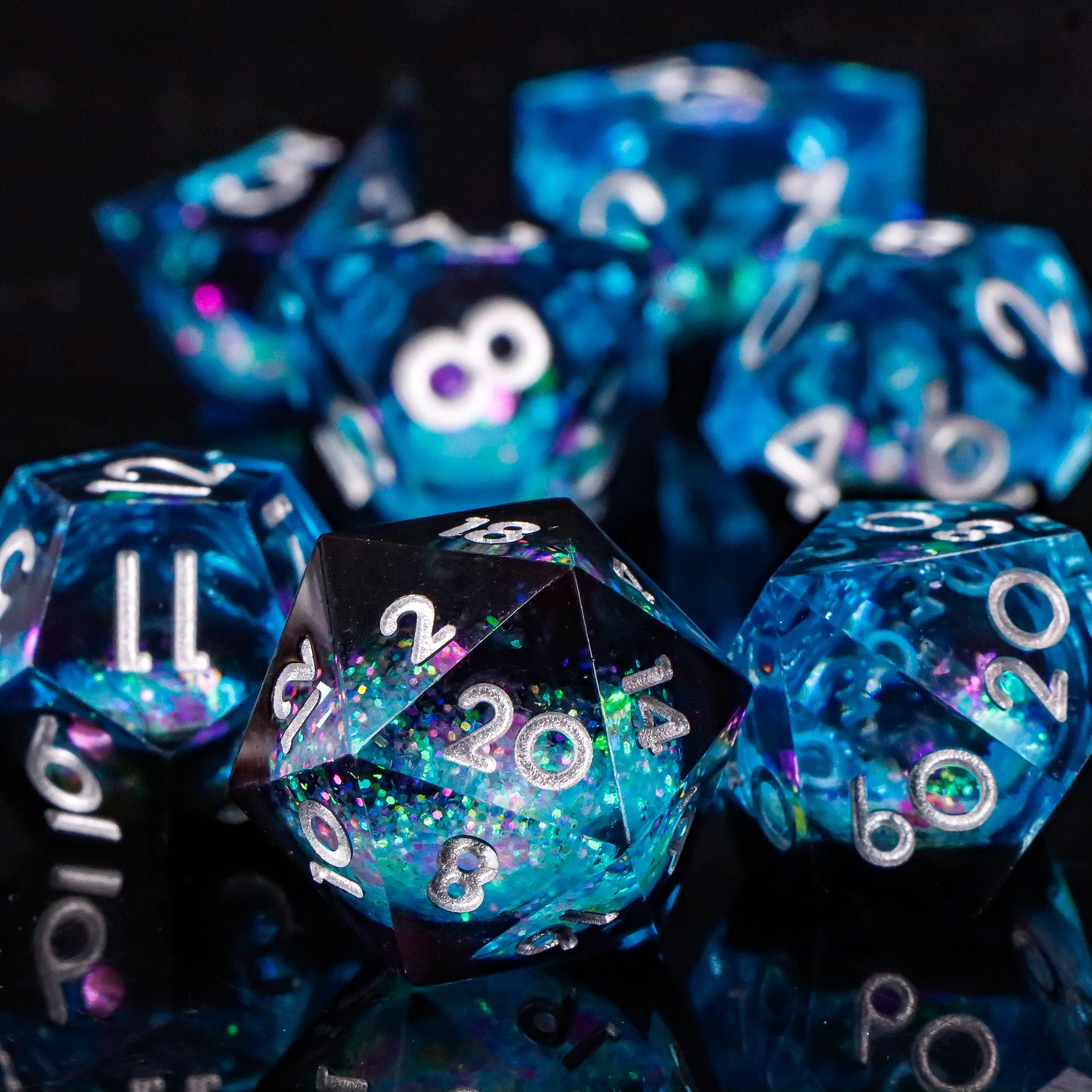 Dice 7pcs Handmade. Many varieties to choose from.