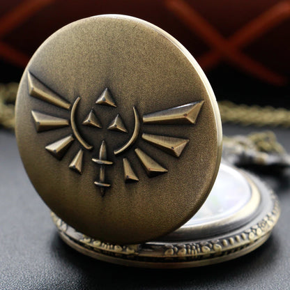 Zelda Stone Swordsman Vintage Bronze Quartz Pocket Watch