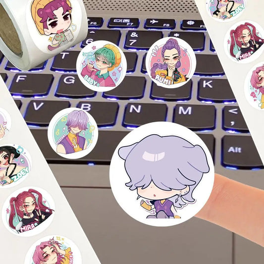 500Pcs/Roll Anime KPop Stickers