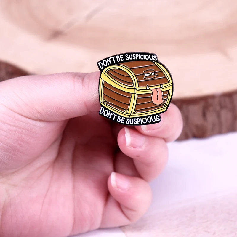 D&D Mimic Badge Don't Be Suspicious Enamel Pin