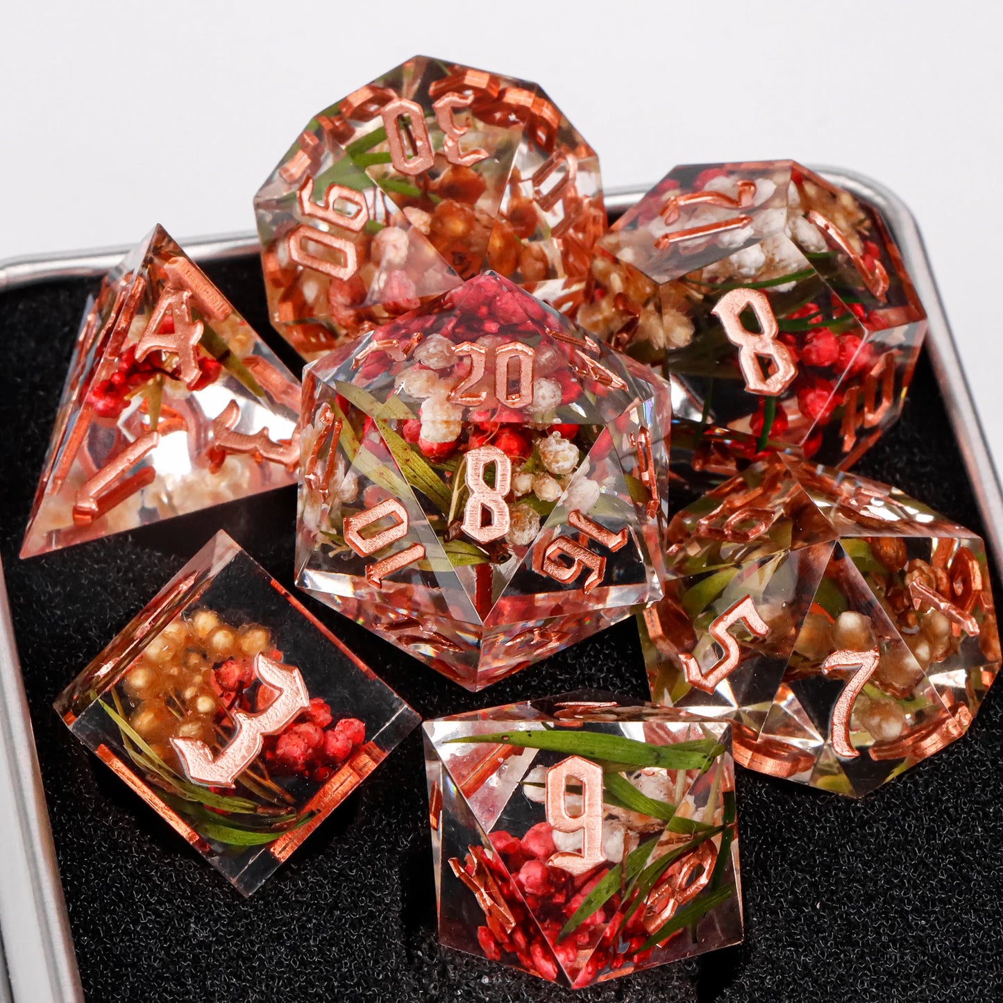 Dice 7pcs Handmade. Many varieties to choose from.