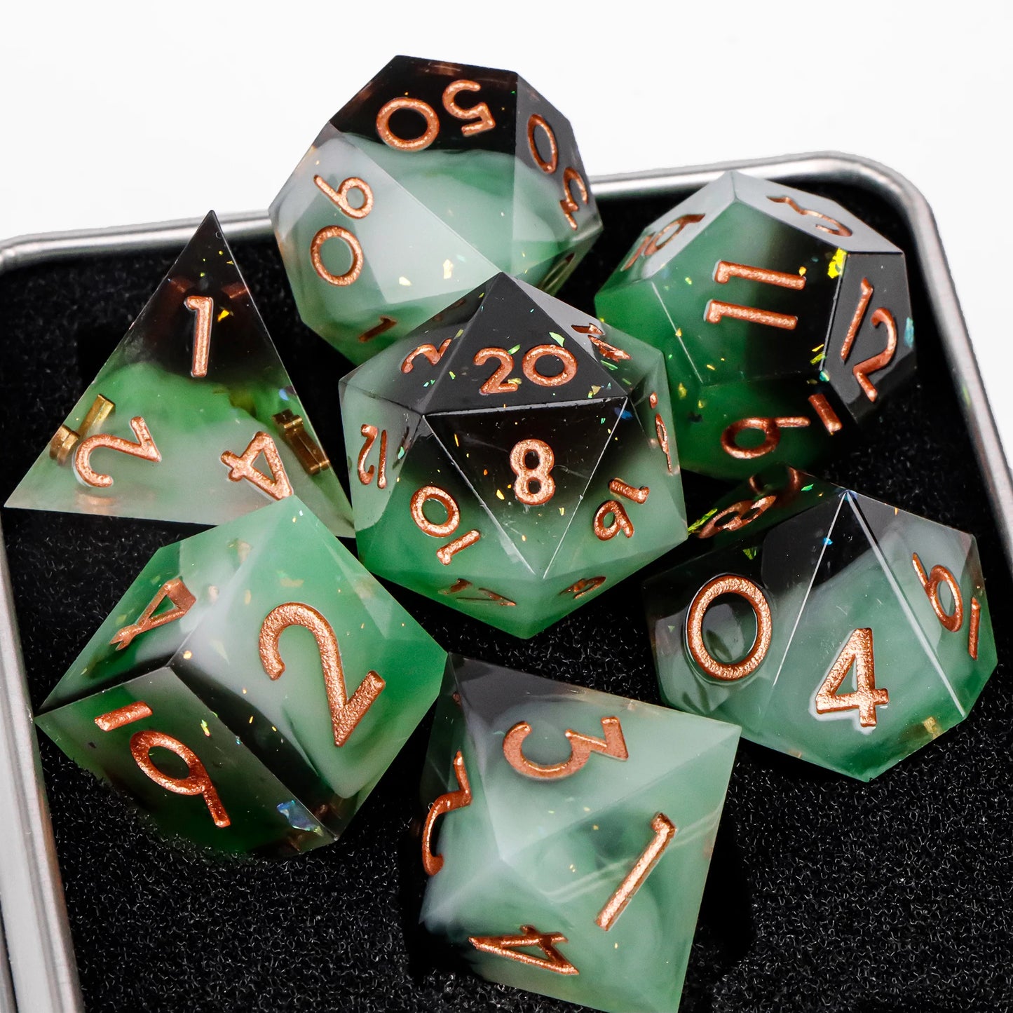 Dice 7pcs Handmade. Many varieties to choose from.