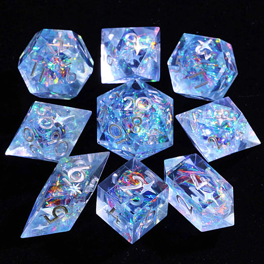 Celestial Cross 9 Polyhedral Set D&D Dice