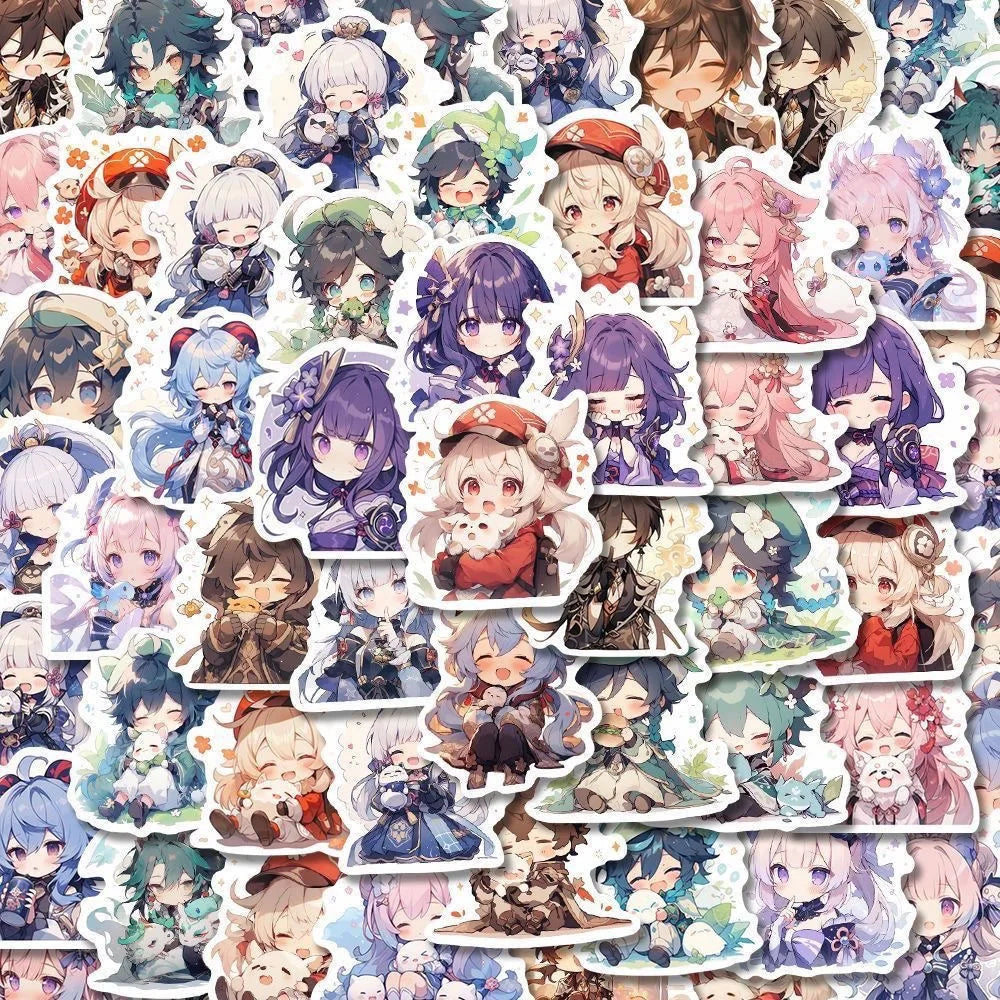 100PCS Cute Genshin Stickers