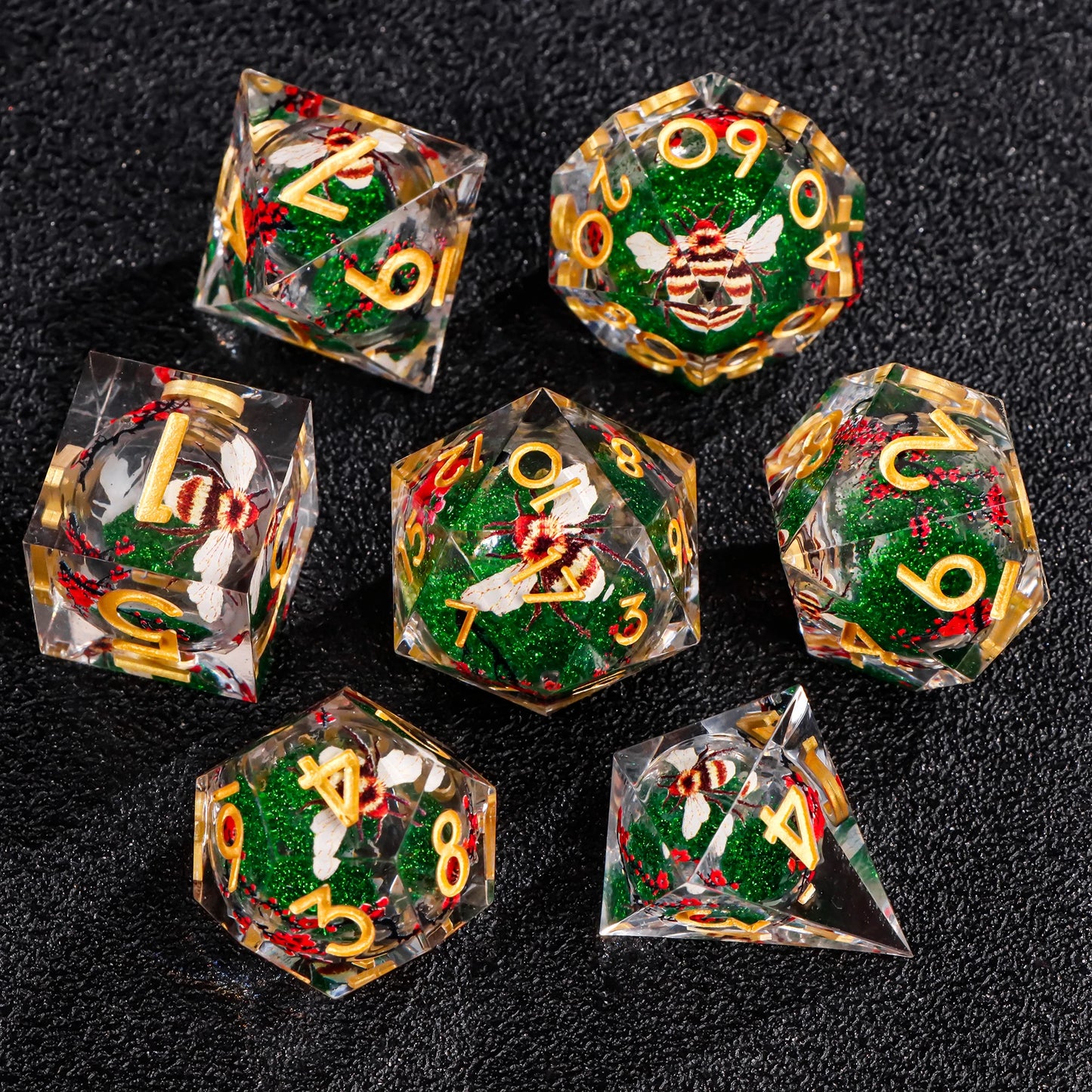 Dice 7pcs Handmade. Many varieties to choose from.