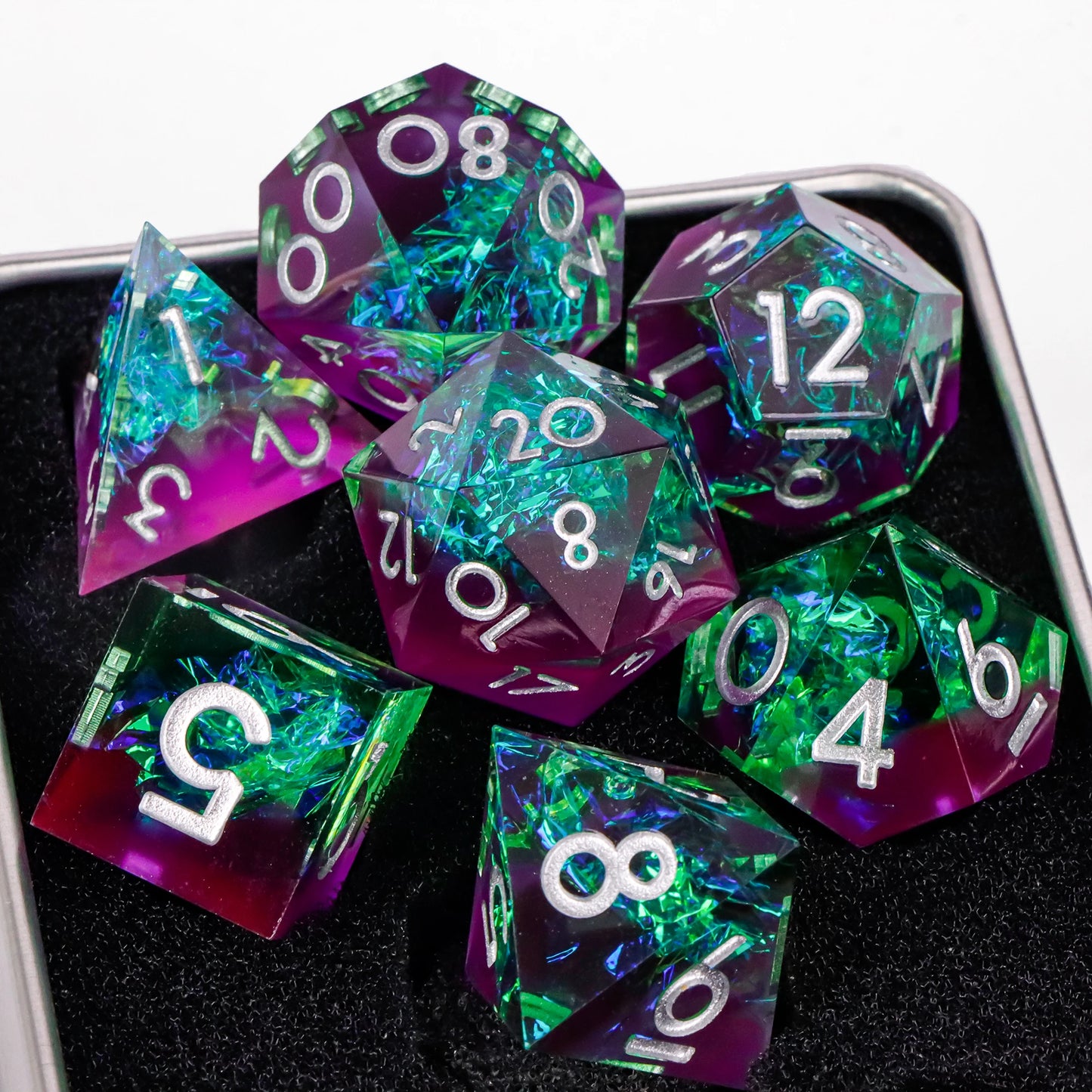 Dice 7pcs Handmade. Many varieties to choose from.