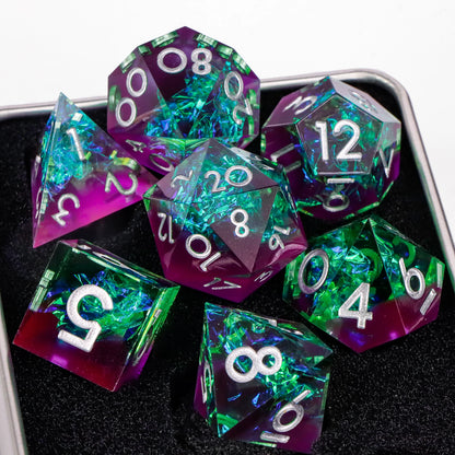 Dice 7pcs Handmade. Many varieties to choose from.