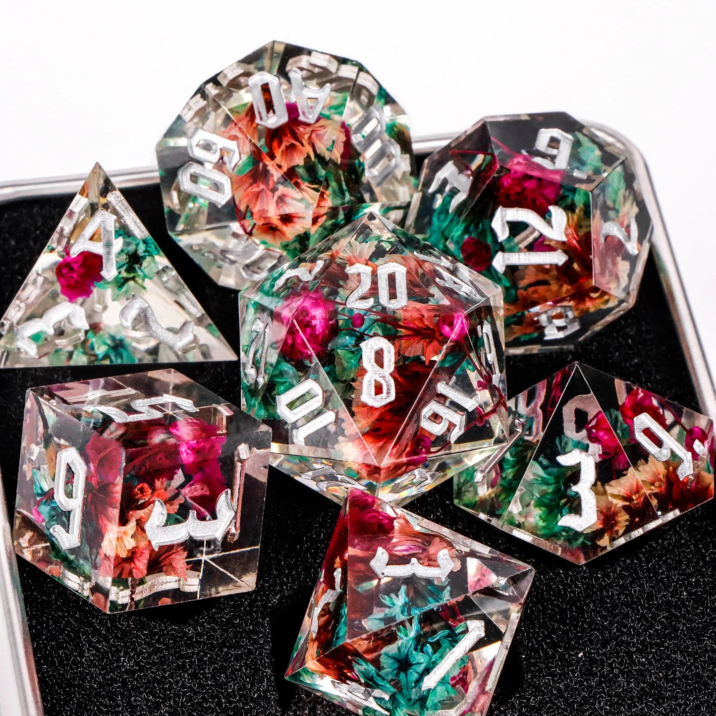 Dice 7pcs Handmade. Many varieties to choose from.