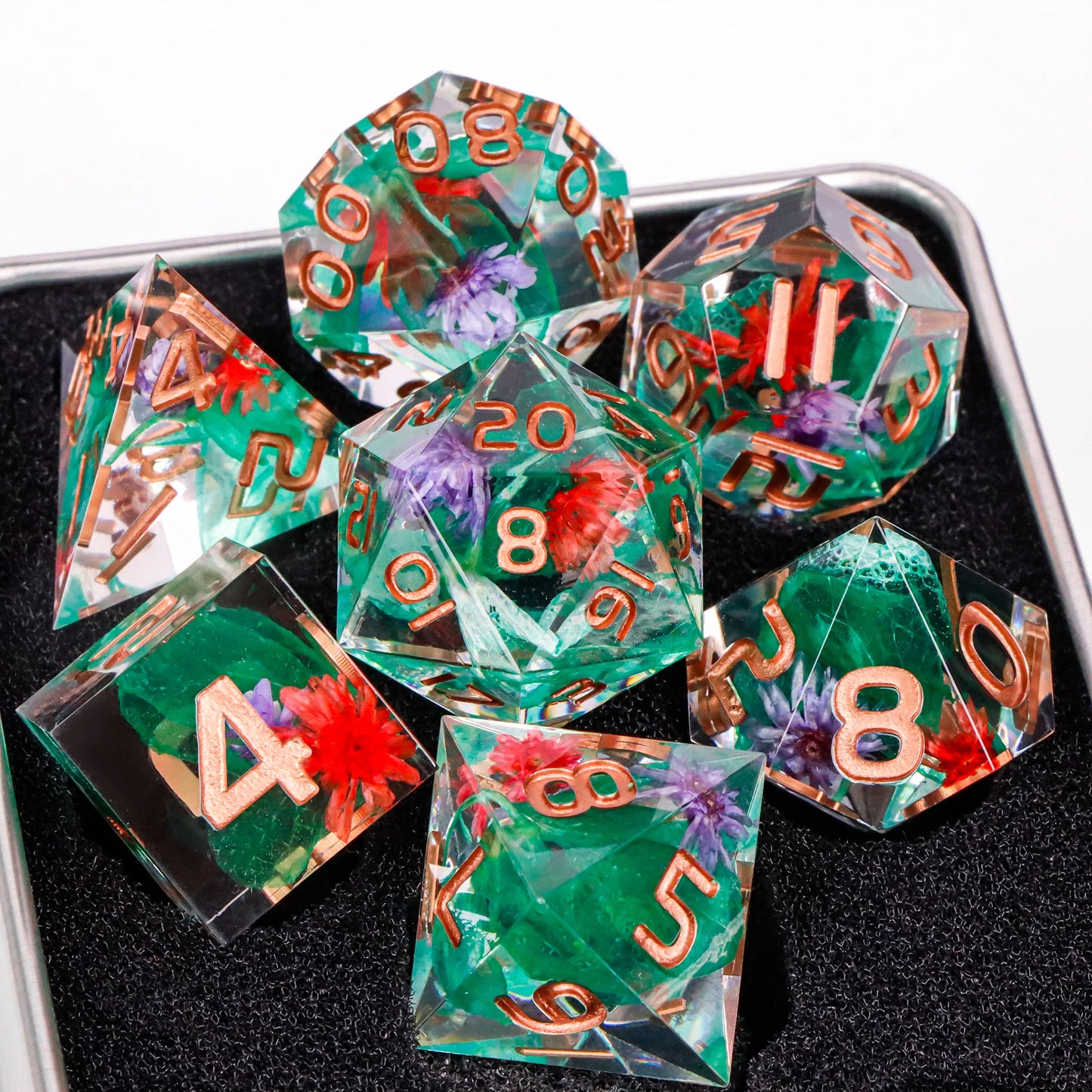 Dice 7pcs Handmade. Many varieties to choose from.