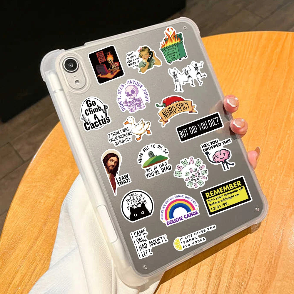 50/100pcs Cartoon Snarky MEME Stickers