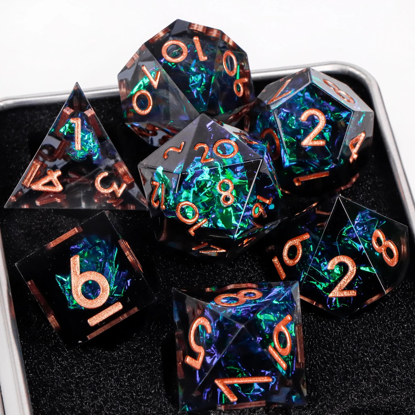 Dice 7pcs Handmade. Many varieties to choose from.